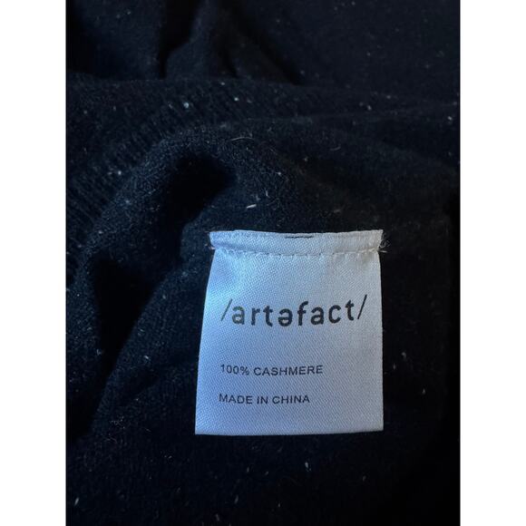 Artefact | 100% Cashmere Black Donegal 1/4-Zip Sweater | Size XL - Picture 5 of 6